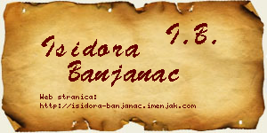 Isidora Banjanac vizit kartica